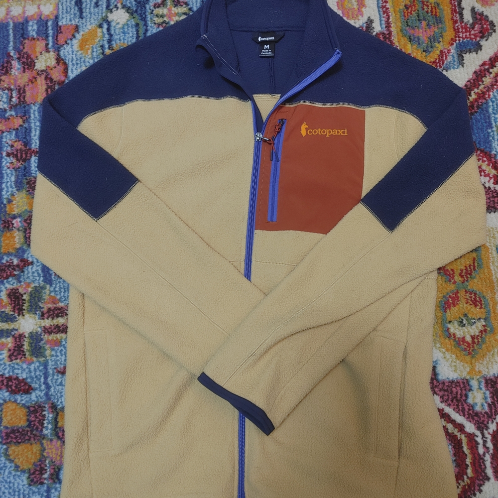 Cotopaxi Men's Tan and Blue Fleece Zip-up